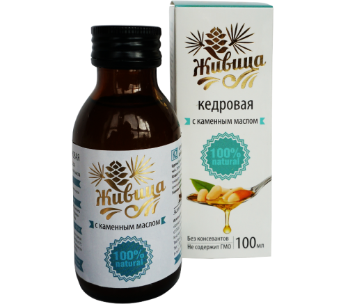 ЖИВИЦА КЕДРОВАЯ С КАМЕННЫМ МАСЛОМ (100мл.)