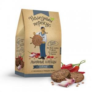ЛЬНЯНЫЕ ХЛЕБЦЫ С ЧЕСНОКОМ И ПЕРЦЕМ ЧИЛИ (100гр.)