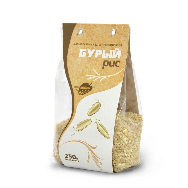 РИС БУРЫЙ ДЛЯ ПОЛЕЗНЫХ КАШ И ПРОРАЩИВАНИЯ  250гр.