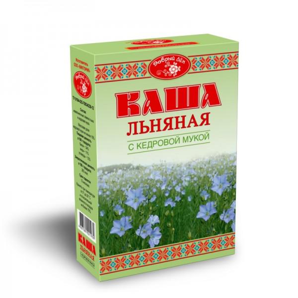 КАША ЛЬНЯНАЯ С КЕДРОВОЙ МУКОЙ "ДОБРЫЙ ЛЕН" 400гр.