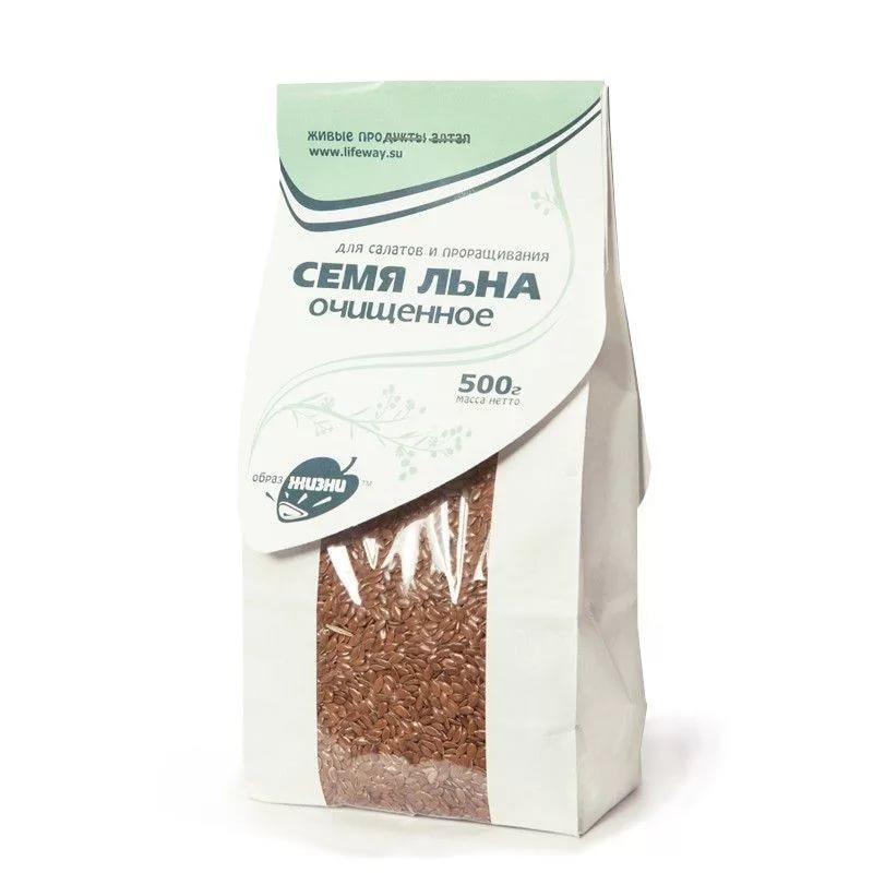 СЕМЕНА ЛЬНА ТЕМНОГО ДЛЯ САЛАТОВ И ПРОРАЩИВАНИЯ  500 гр.