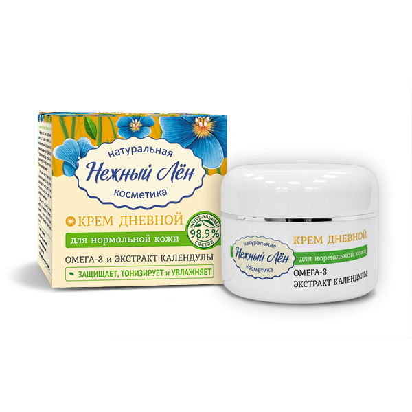 КРЕМ ДНЕВНОЙ "НЕЖНЫЙ ЛЁН" ДЛЯ НОРМАЛЬНОЙ КОЖИ 50мл.