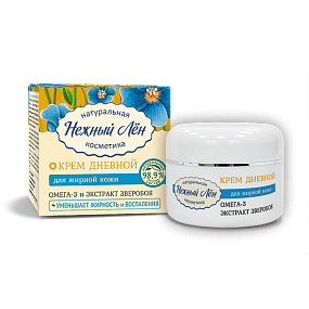 КРЕМ ДНЕВНОЙ "НЕЖНЫЙ ЛЁН" ДЛЯ ЖИРНОЙ КОЖИ 50мл.