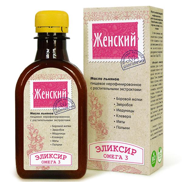 ЛЬНЯНОЙ ЭЛИКСИР "ЖЕНСКИЙ" 200мл.