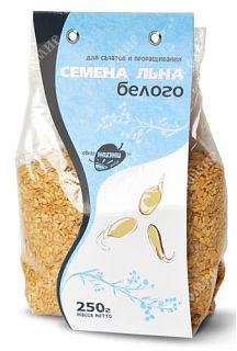 СЕМЕНА ЛЬНА БЕЛОГО ДЛЯ САЛАТОВ И ПРОРАЩИВАНИЯ  250 ГР