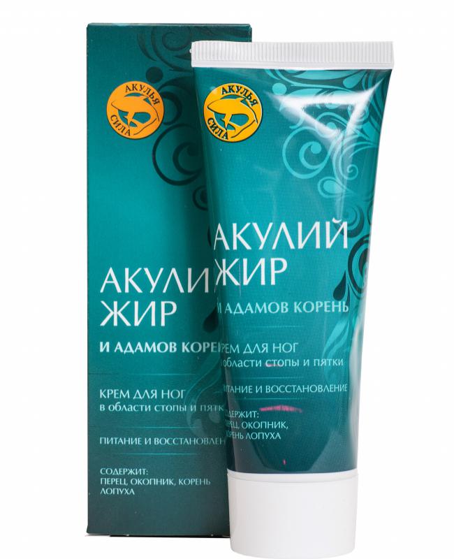 КРЕМ ОТ БОЛИ В ОБЛАСТИ СТОПЫ И ПЯТКИ АКУЛИЙ ЖИР И АДАМОВ КОРЕНЬ (75 МЛ)