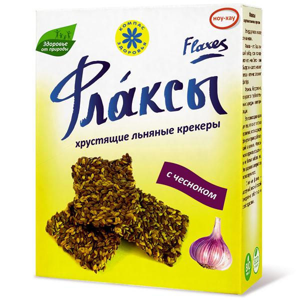 ЛЬНЯНЫЕ КРЕКЕРЫ С ЧЕСНОКОМ (150гр.)