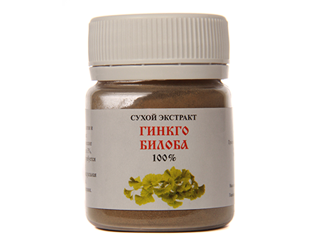 СУХОЙ ЭКСТРАКТ ГИНКГО БИЛОБА 100% 25 ГР