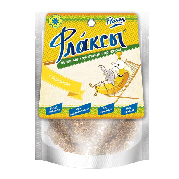 ЗАПЕЧЕННЫЕ ЛЬНЯНЫЕ КРЕКЕРЫ С БАНАНОМ (90гр.)