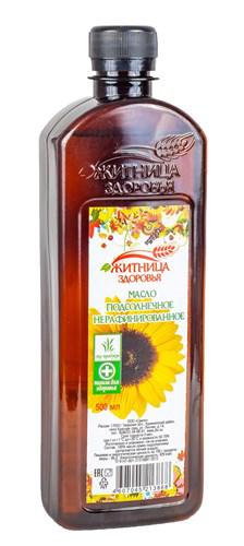 МАСЛО ПОДСОЛНЕЧНОЕ НЕРАФИНИРОВАННОЕ 500 МЛ