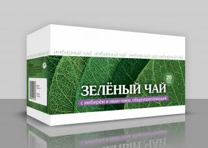 ЗЕЛЕНЫЙ ЧАЙ С ИМБИРЕМ И ИВАН-ЧАЕМ. 20 Ф/П