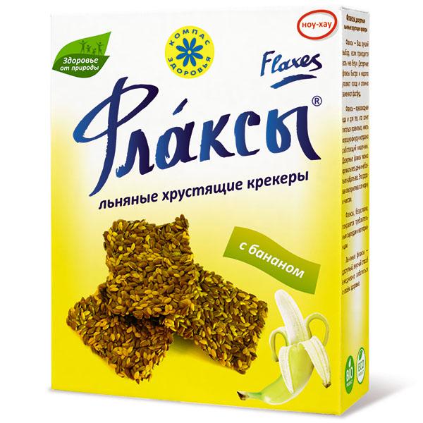 ЛЬНЯНЫЕ КРЕКЕРЫ С БАНАНОМ (150гр.)