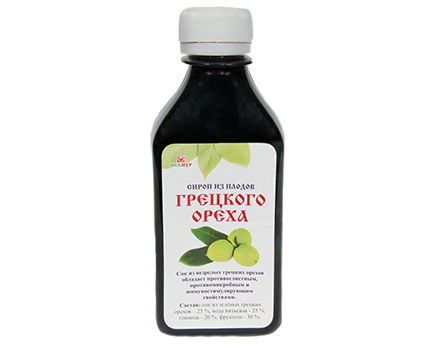 СИРОП ИЗ ПЛОДОВ ГРЕЦКОГО ОРЕХА 265 МЛ