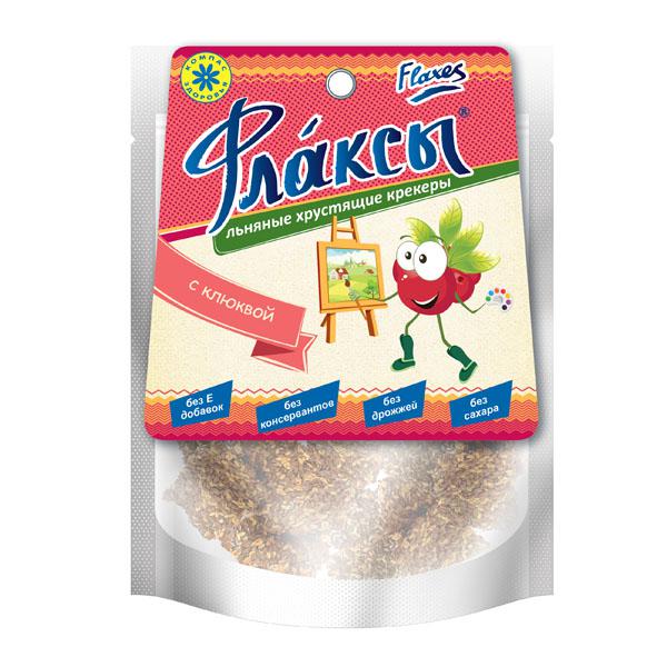 ЗАПЕЧЕННЫЕ ЛЬНЯНЫЕ КРЕКЕРЫ С КЛЮКВОЙ (90гр.)