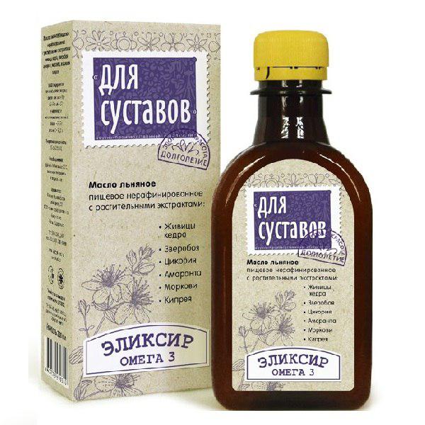 ЛЬНЯНОЙ ЭЛИКСИР "ДЛЯ СУСТАВОВ" 200мл.