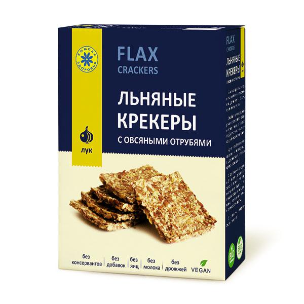ЛЬНЯНЫЕ КРЕКЕРЫ С ОВСЯНЫМИ ОТРУБЯМИ И ЛУКОМ (150гр.)